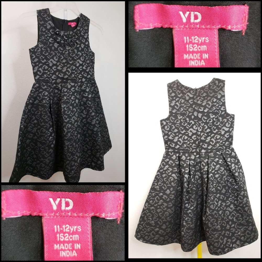 YD girls sleeveless black dress size 11-12 yrs old